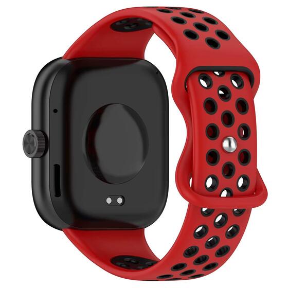 Microsonic Xiaomi Redmi Watch 5 Rainbow Gently Band Kordon Kırmızı Siyah