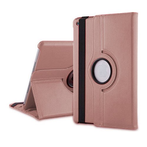 Microsonic 360 Rotating Stand Deri iPad  Air 2 Kılıf Rose Gold