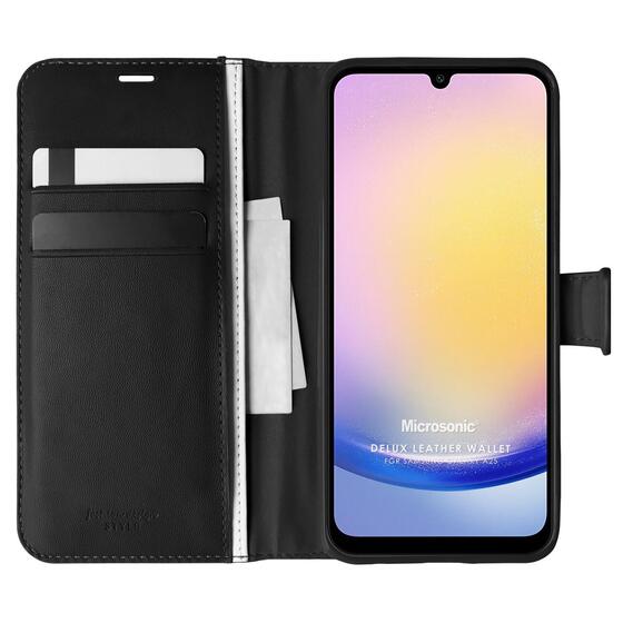 Microsonic Samsung Galaxy A25 Kılıf Delux Leather Wallet Siyah