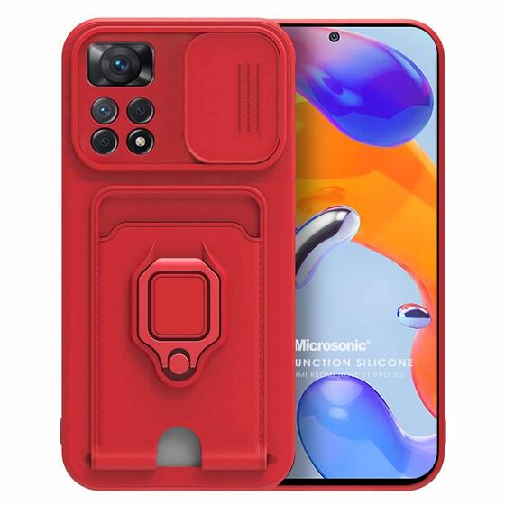 Microsonic Xiaomi Redmi Note 11 Pro 5G Kılıf Multifunction Silicone Kırmızı