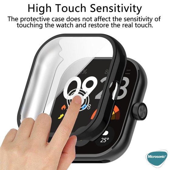 Microsonic Xiaomi Redmi Watch 5 Kılıf 360 Full Round Soft Silicone Siyah