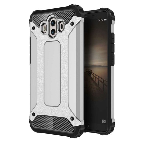 Microsonic Huawei Mate 10 Kılıf Rugged Armor Gümüş