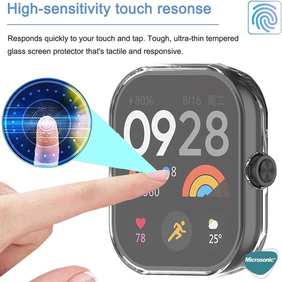 Microsonic Xiaomi Redmi Watch 5 Kılıf 360 Full Round Soft Silicone Şeffaf