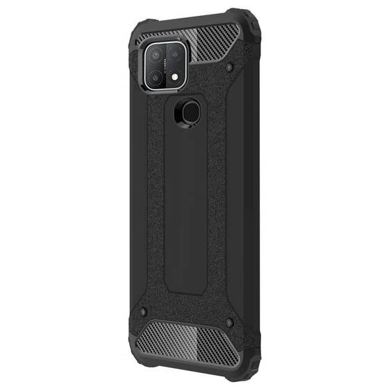 Microsonic Oppo A15 Kılıf Rugged Armor Siyah