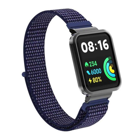 Microsonic Xiaomi Redmi Watch 2 Lite Hasırlı Kordon Woven Sport Loop Lacivert