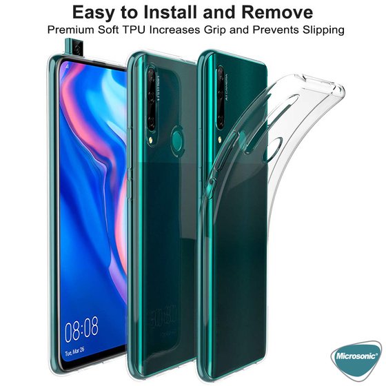 Microsonic Huawei Honor 9X Kılıf Transparent Soft Beyaz