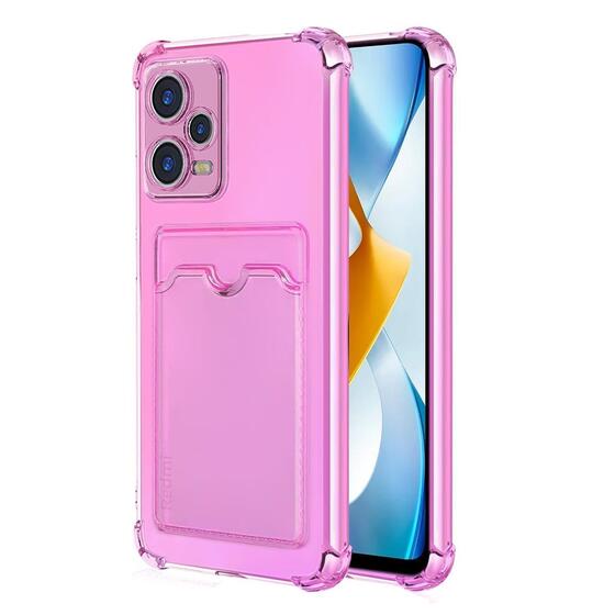 Microsonic Xiaomi Poco X5 5G Card Slot Shock Kılıf Pembe