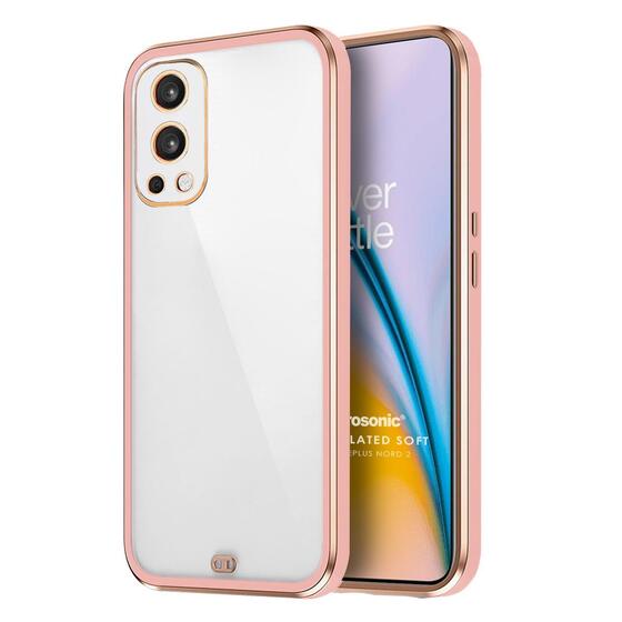 Microsonic OnePlus Nord 2 Kılıf Laser Plated Soft Pembe