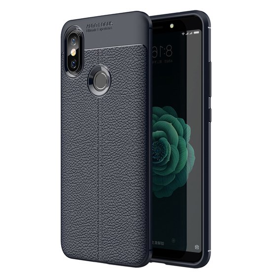 Microsonic Xiaomi Mi 8 Kılıf Deri Dokulu Silikon Lacivert