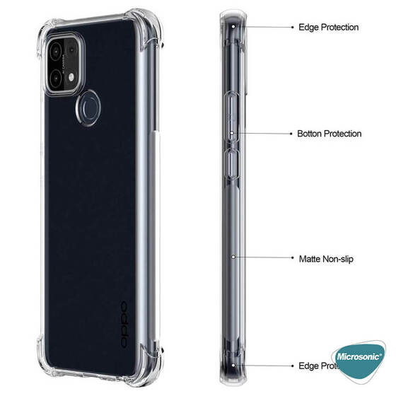 Microsonic Oppo A15s Kılıf Shock Absorbing Şeffaf