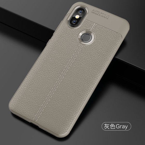 Microsonic Xiaomi Mi 8 Kılıf Deri Dokulu Silikon Gri