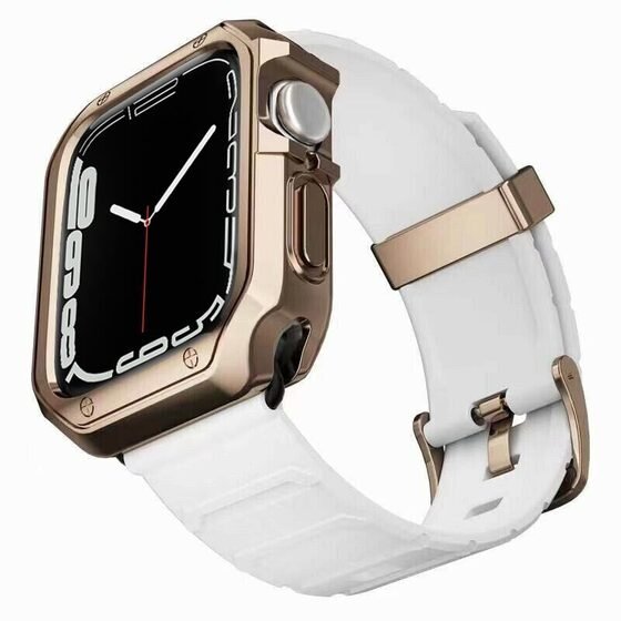 Microsonic Apple Watch Ultra Kordon Fullbody Quadra Resist Beyaz Rose