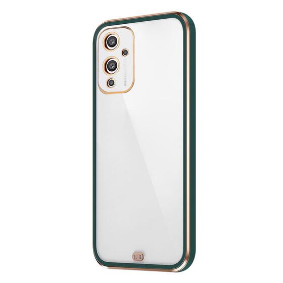 Microsonic OnePlus 9 Kılıf Laser Plated Soft Koyu Yeşil