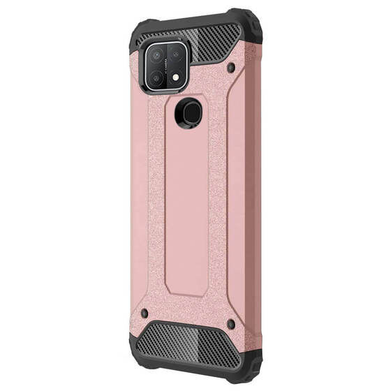 Microsonic Oppo A15s Kılıf Rugged Armor Rose Gold