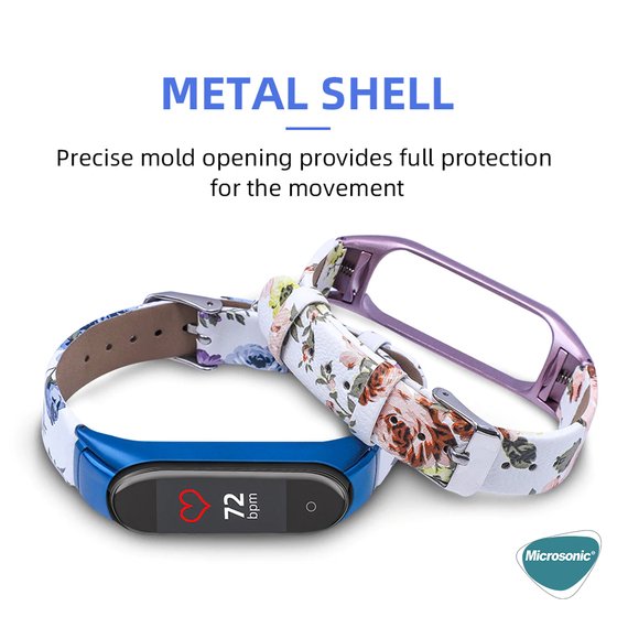 Microsonic Xiaomi Mi Band 5 Kordon Flowers Wrist Strap Gold