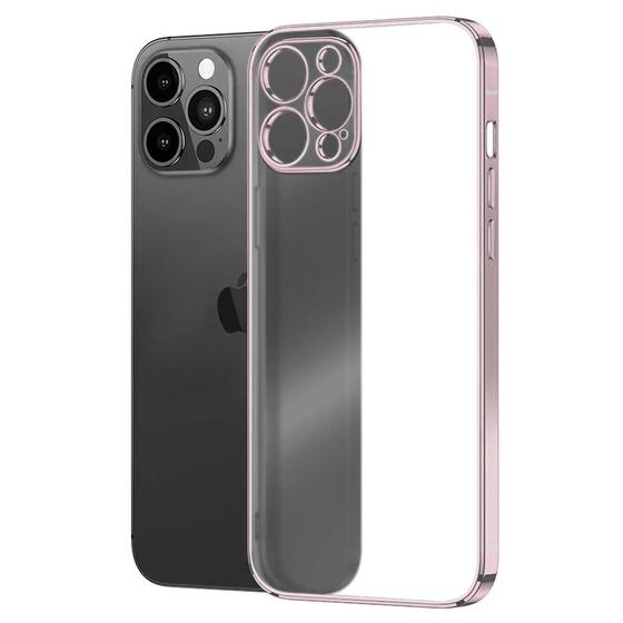 Microsonic Apple iPhone 13 Pro Kılıf Square Matte Plating Rose Gold