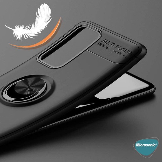 Microsonic Huawei P40 Kılıf Kickstand Ring Holder Lacivert