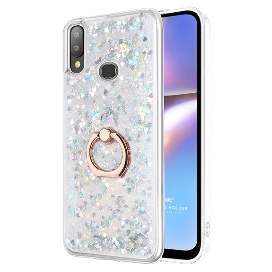 Microsonic Samsung Galaxy A10s Kılıf Glitter Liquid Holder Gümüş