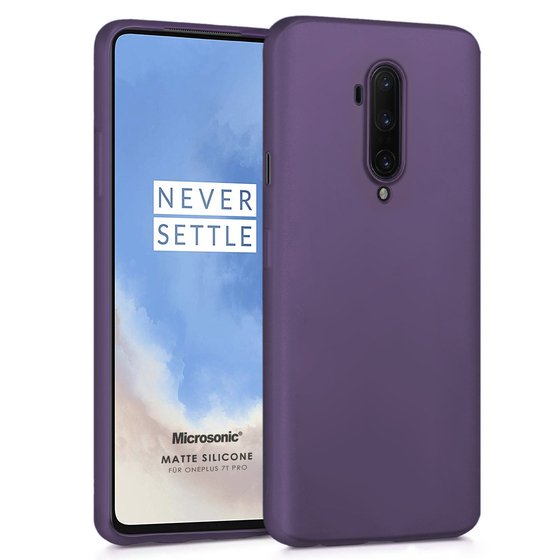 Microsonic Matte Silicone OnePlus 7T Pro Kılıf Mor