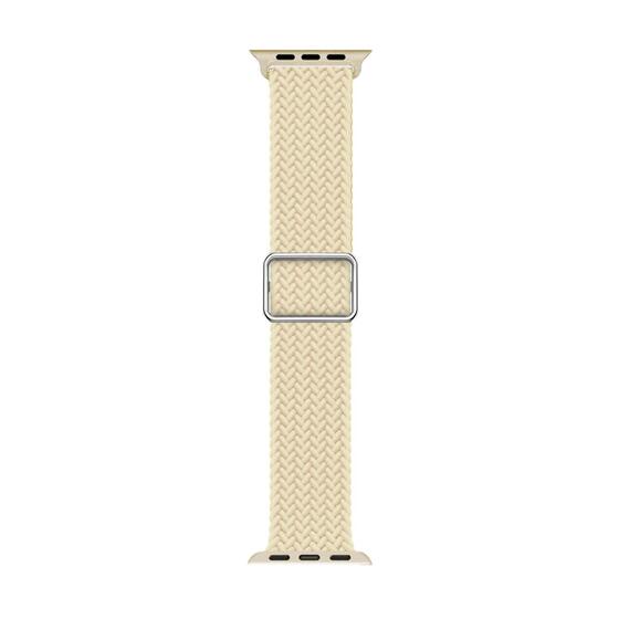 Microsonic Apple Watch Series 9 45mm Kordon Braided Loop Band Bej