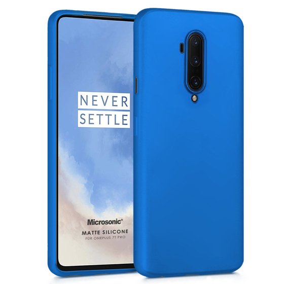 Microsonic Matte Silicone OnePlus 7T Pro Kılıf Mavi