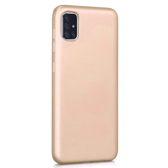 Microsonic Matte Silicone Samsung Galaxy A71 Kılıf Gold