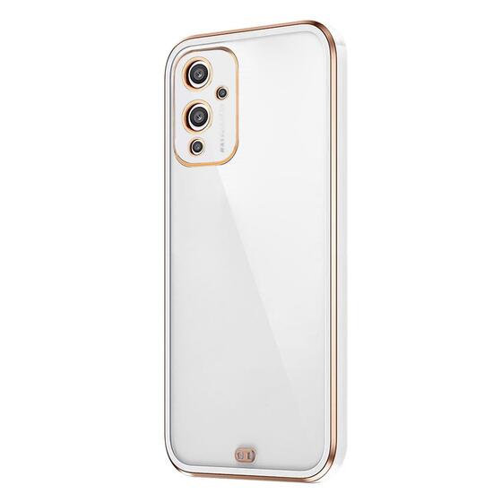 Microsonic OnePlus 9 Kılıf Laser Plated Soft Beyaz