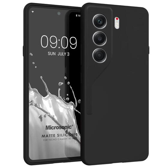 Microsonic Matte Silicone TECNO Camon 40 4G Kılıf Siyah