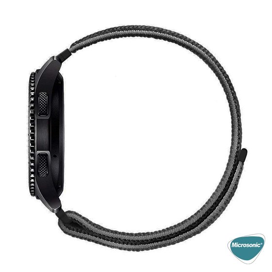 Microsonic Amazfit GTR 3 Hasırlı Kordon Woven Sport Loop Gri