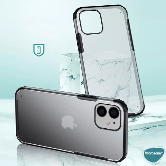 Microsonic Apple iPhone 12 Kılıf Frosted Frame Kırmızı