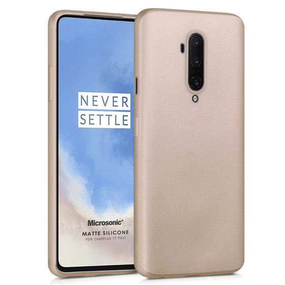 Microsonic Matte Silicone OnePlus 7T Pro Kılıf Gold