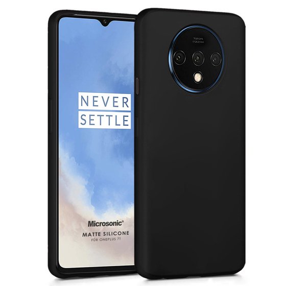 Microsonic Matte Silicone OnePlus 7T Kılıf Siyah