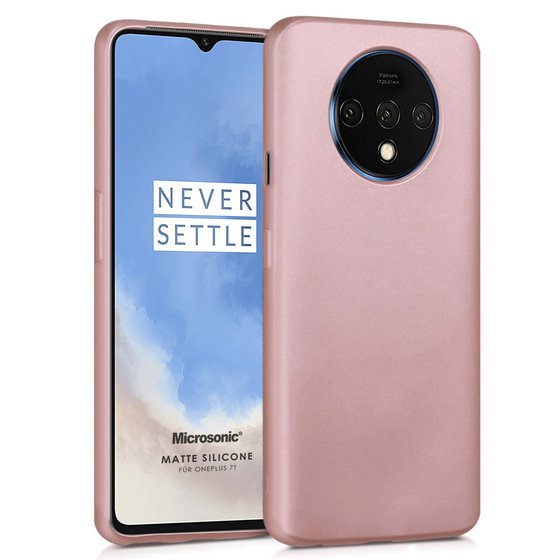 Microsonic Matte Silicone OnePlus 7T Kılıf Rose Gold