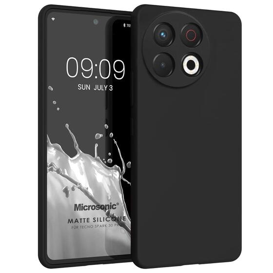 Microsonic Matte Silicone TECNO Spark 30 Pro Kılıf Siyah