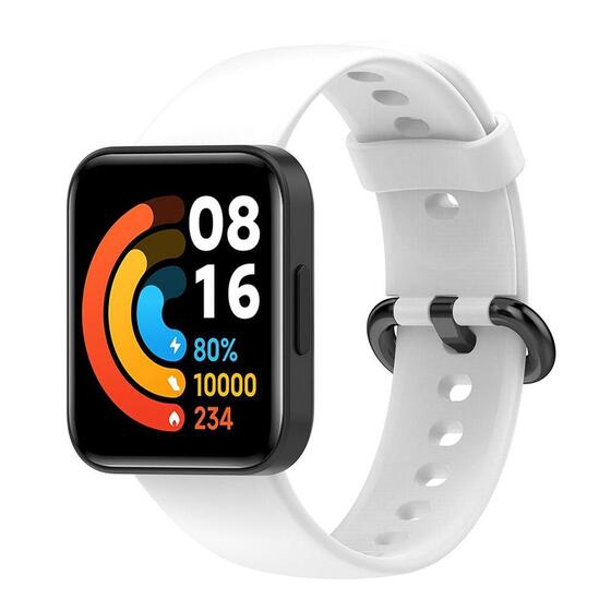 Microsonic Xiaomi Redmi Watch 2 Lite Kordon, Silicone Sport Band Beyaz