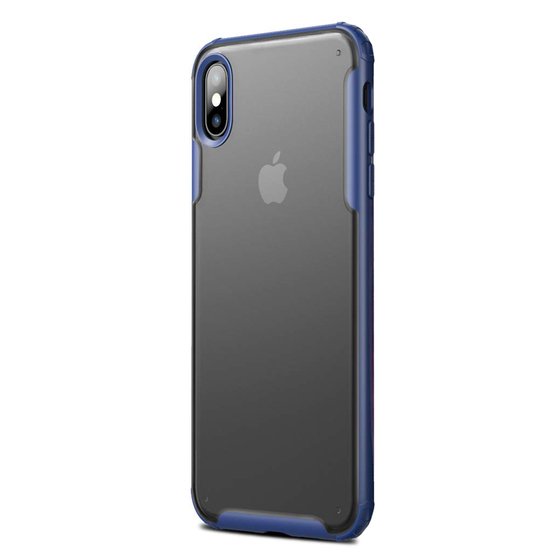 Microsonic Apple iPhone XS Kılıf Frosted Frame Lacivert