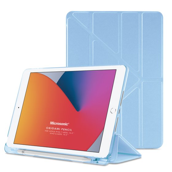 Microsonic Apple iPad 10.2'' 9. Nesil (A2602-A2604-A2603-A2605) Origami Pencil Mavi