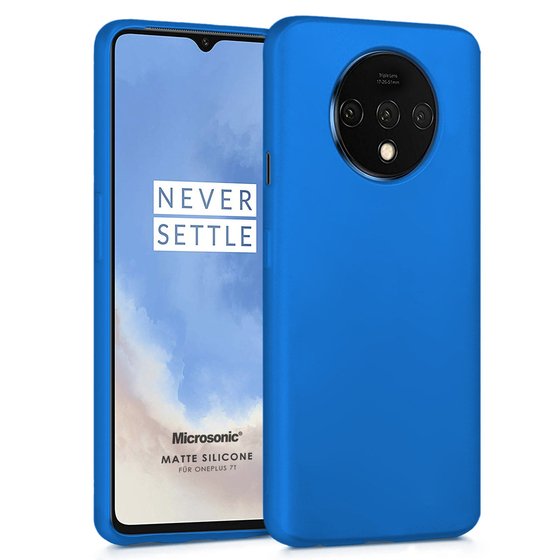 Microsonic Matte Silicone OnePlus 7T Kılıf Mavi