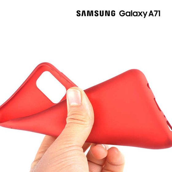 Microsonic Matte Silicone Samsung Galaxy A51 Kılıf Kırmızı