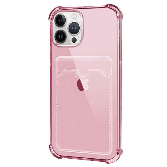 Microsonic Apple iPhone 13 Pro Card Slot Shock Kılıf Pembe