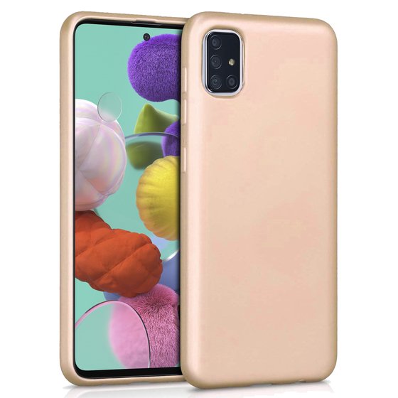 Microsonic Matte Silicone Samsung Galaxy A51 Kılıf Gold