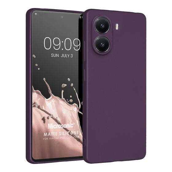 Microsonic Matte Silicone Xiaomi Poco X7 Pro Kılıf Mor
