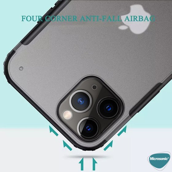 Microsonic Apple iPhone 12 Pro Kılıf Frosted Frame Siyah