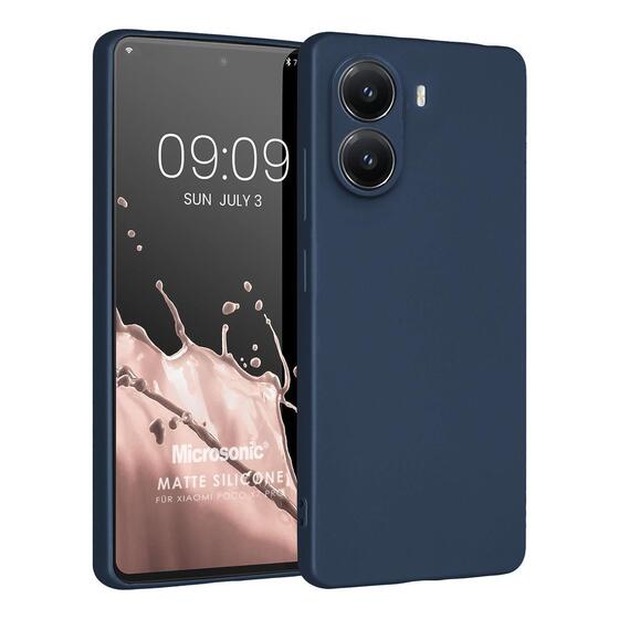 Microsonic Matte Silicone Xiaomi Poco X7 Pro Kılıf Lacivert