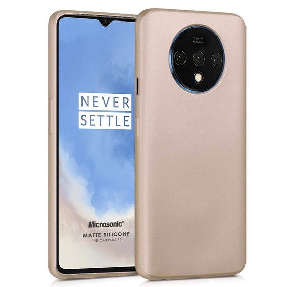 Microsonic Matte Silicone OnePlus 7T Kılıf Gold