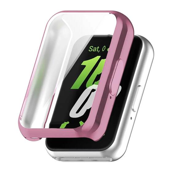 Microsonic Samsung Galaxy Fit 3 Kılıf 360 Full Round Soft Silicone Pembe