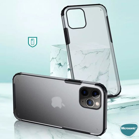 Microsonic Apple iPhone 12 Pro Kılıf Frosted Frame Kırmızı