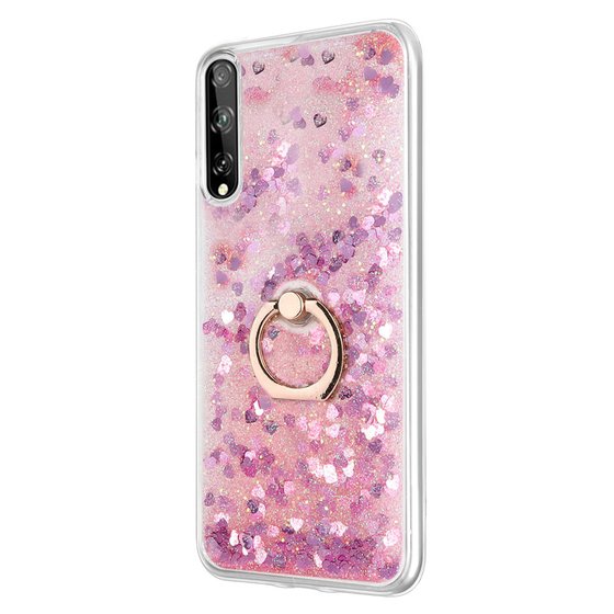 Microsonic Huawei P Smart S Kılıf Glitter Liquid Holder Pembe