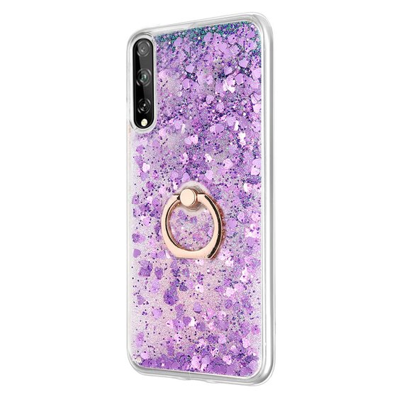 Microsonic Huawei P Smart S Kılıf Glitter Liquid Holder Mor