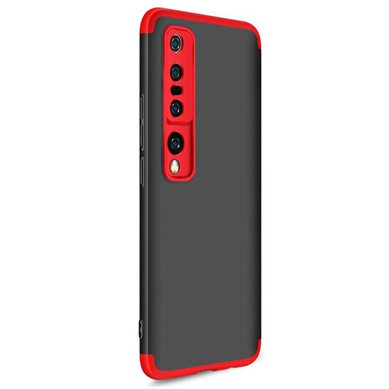 Microsonic Xiaomi Mi 10 Kılıf Double Dip 360 Protective Siyah Kırmızı